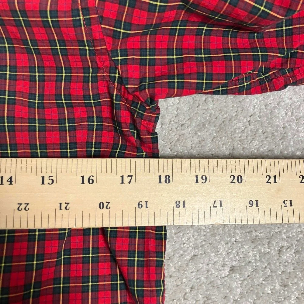 Ralph Lauren Kids Plaid Button-Down Shirt Red Blue Long Sleeve L (14-16)